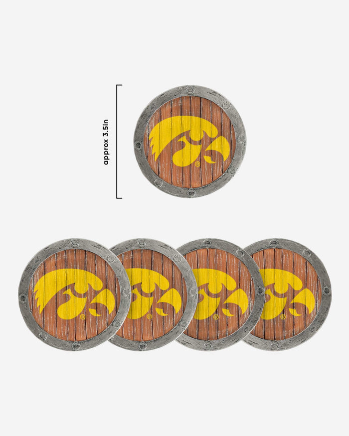 Iowa Hawkeyes 5 Pack Barrel Coaster Set FOCO - FOCO.com