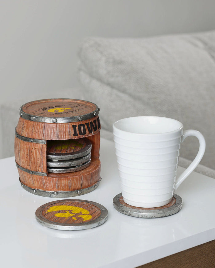 Iowa Hawkeyes 5 Pack Barrel Coaster Set FOCO - FOCO.com