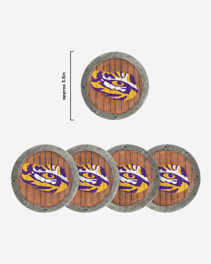 LSU Tigers 5 Pack Barrel Coaster Set FOCO - FOCO.com