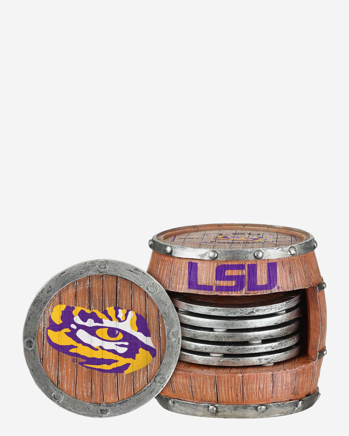 LSU Tigers 5 Pack Barrel Coaster Set FOCO - FOCO.com