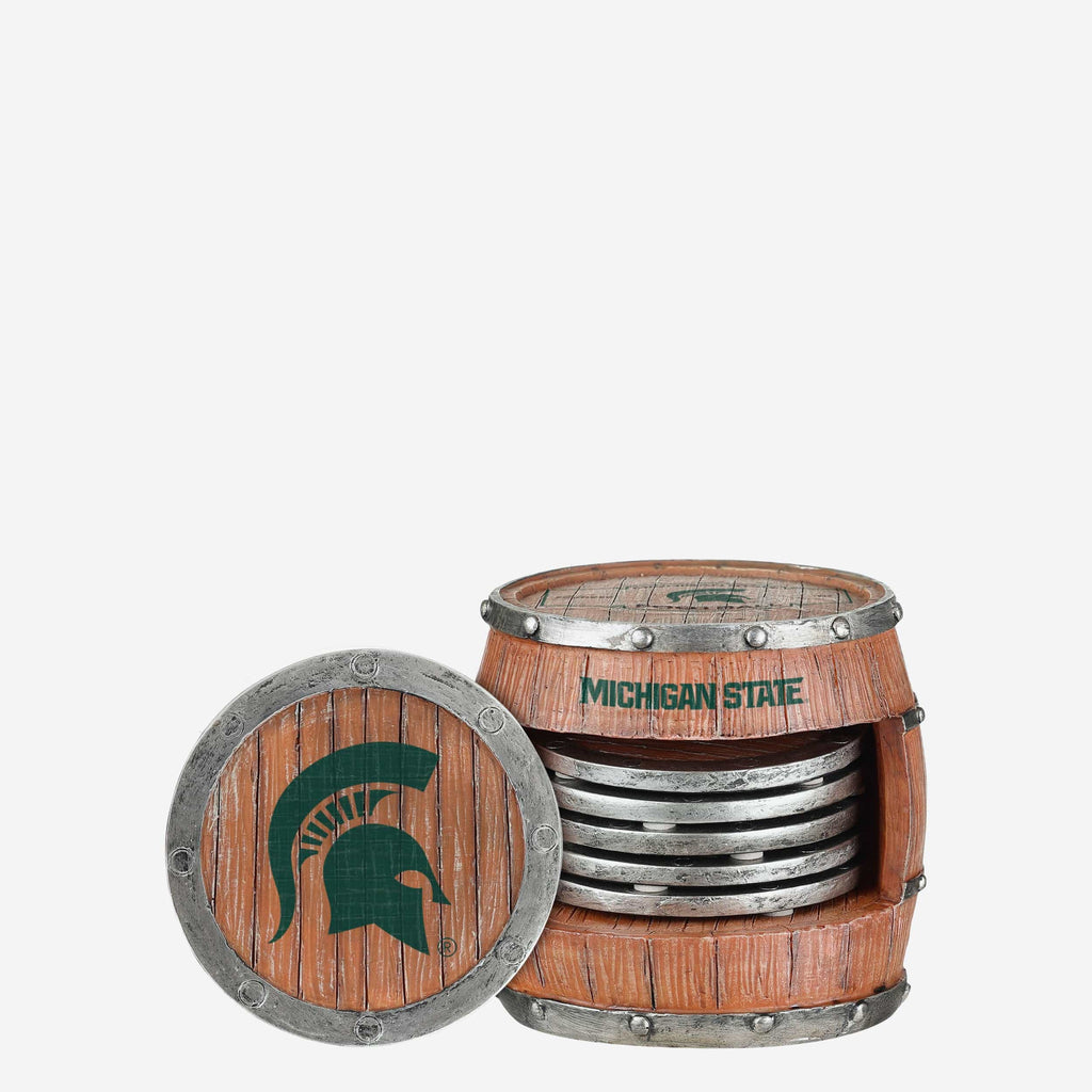 Michigan State Spartans 5 Pack Barrel Coaster Set FOCO - FOCO.com