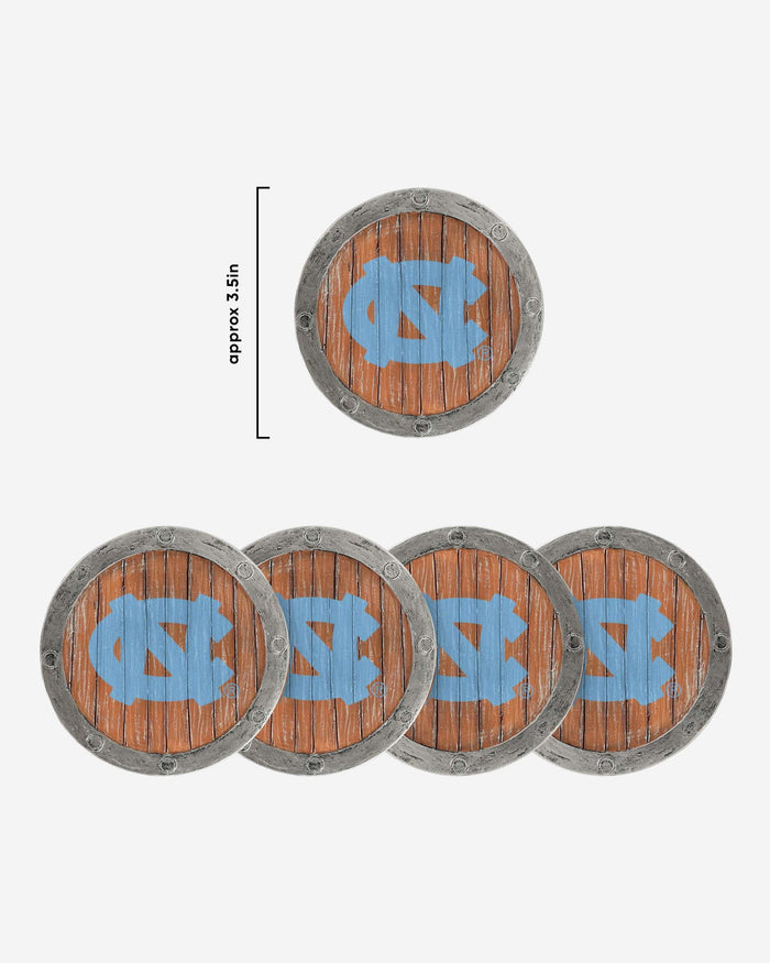 North Carolina Tar Heels 5 Pack Barrel Coaster Set FOCO - FOCO.com