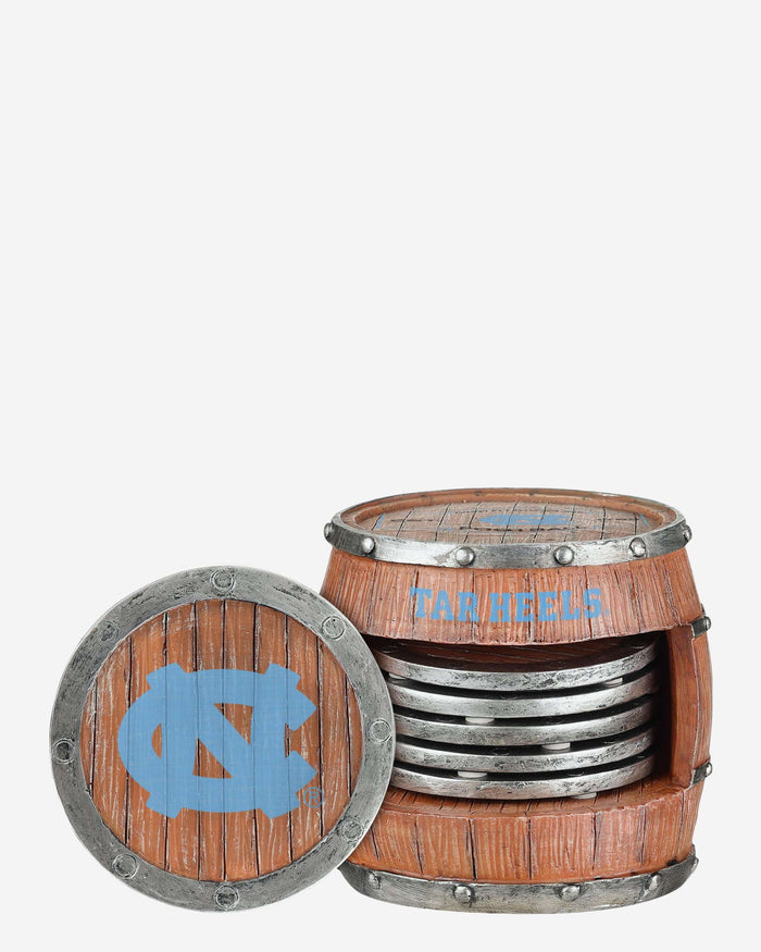 North Carolina Tar Heels 5 Pack Barrel Coaster Set FOCO - FOCO.com