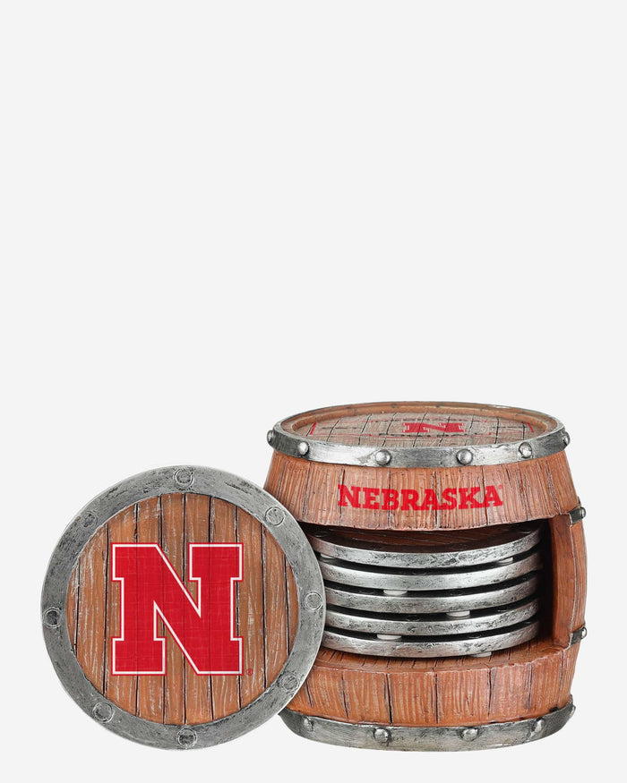 Nebraska Cornhuskers 5 Pack Barrel Coaster Set FOCO - FOCO.com