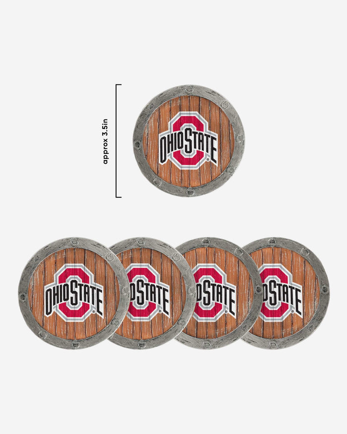 Ohio State Buckeyes 5 Pack Barrel Coaster Set FOCO - FOCO.com