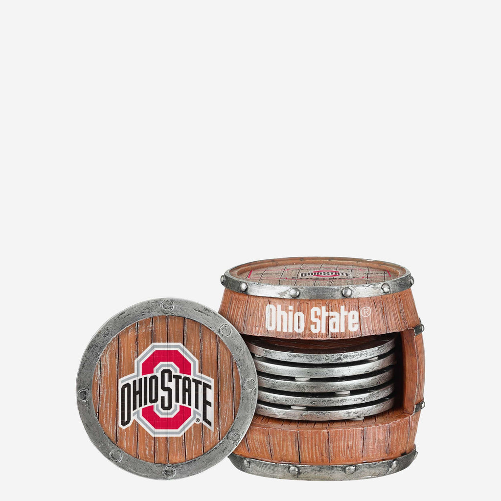 Ohio State Buckeyes 5 Pack Barrel Coaster Set FOCO - FOCO.com