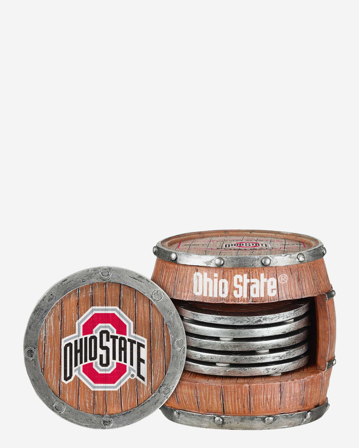 Ohio State Buckeyes 5 Pack Barrel Coaster Set FOCO - FOCO.com