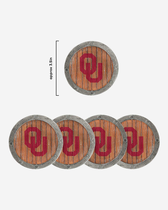 Oklahoma Sooners 5 Pack Barrel Coaster Set FOCO - FOCO.com