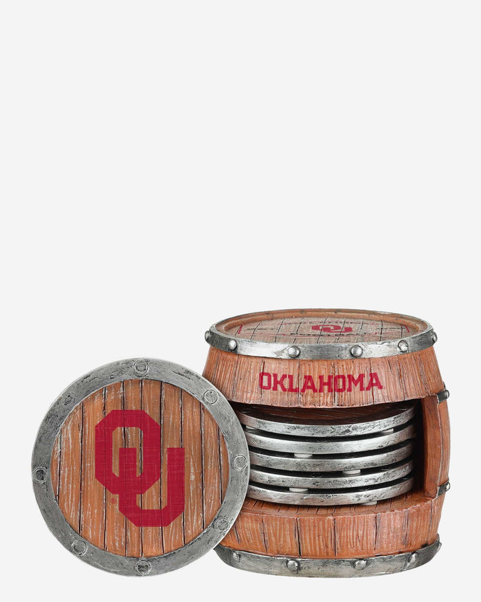 Oklahoma Sooners 5 Pack Barrel Coaster Set FOCO - FOCO.com