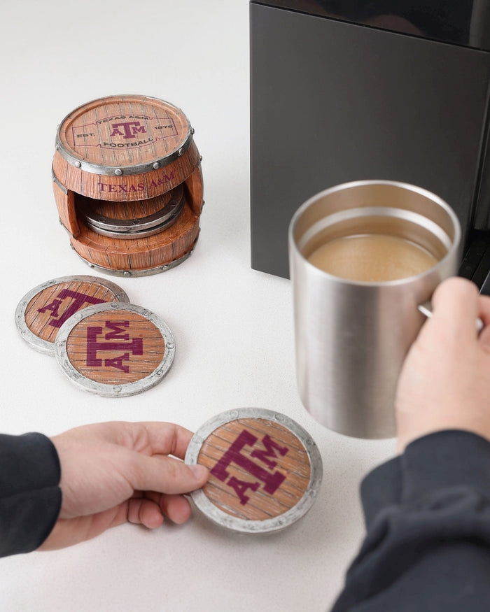 Texas A&M Aggies 5 Pack Barrel Coaster Set FOCO - FOCO.com