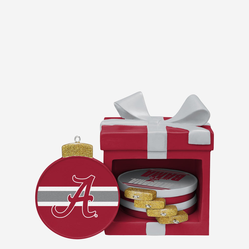 Alabama Crimson Tide Holiday 5 Pack Coaster Set FOCO - FOCO.com