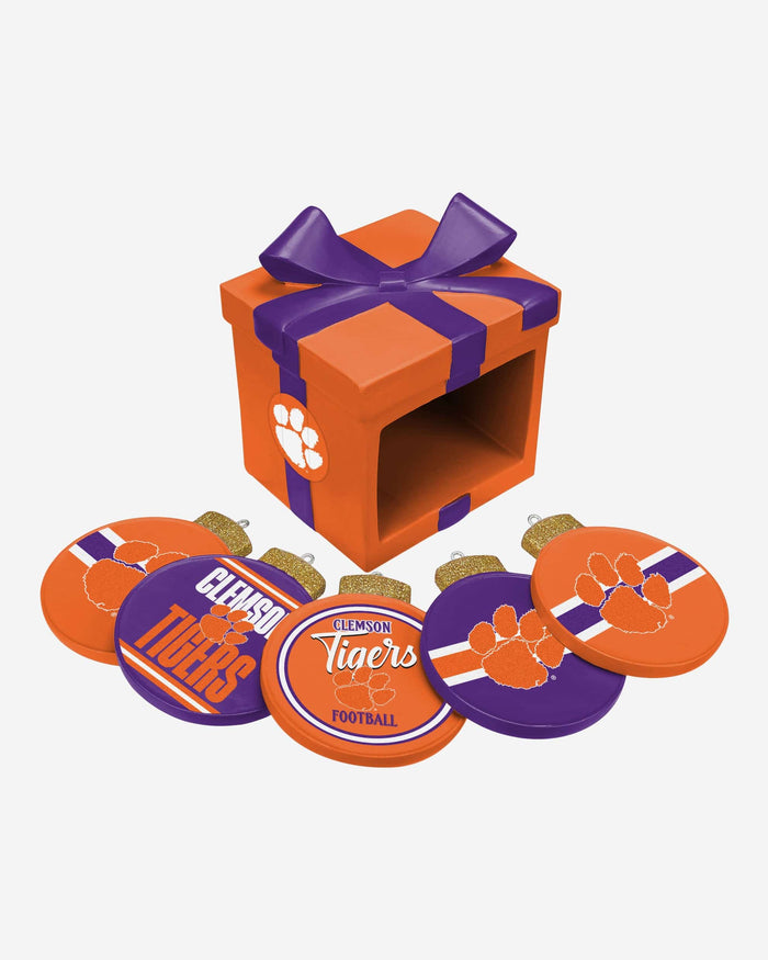 Clemson Tigers Holiday 5 Pack Coaster Set FOCO - FOCO.com