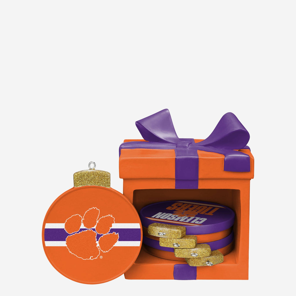 Clemson Tigers Holiday 5 Pack Coaster Set FOCO - FOCO.com