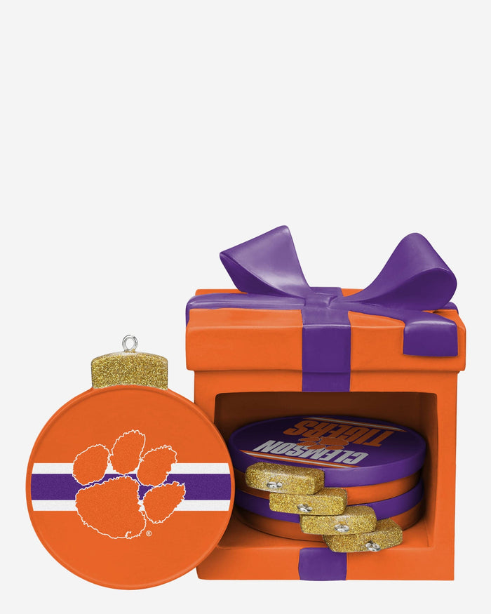 Clemson Tigers Holiday 5 Pack Coaster Set FOCO - FOCO.com