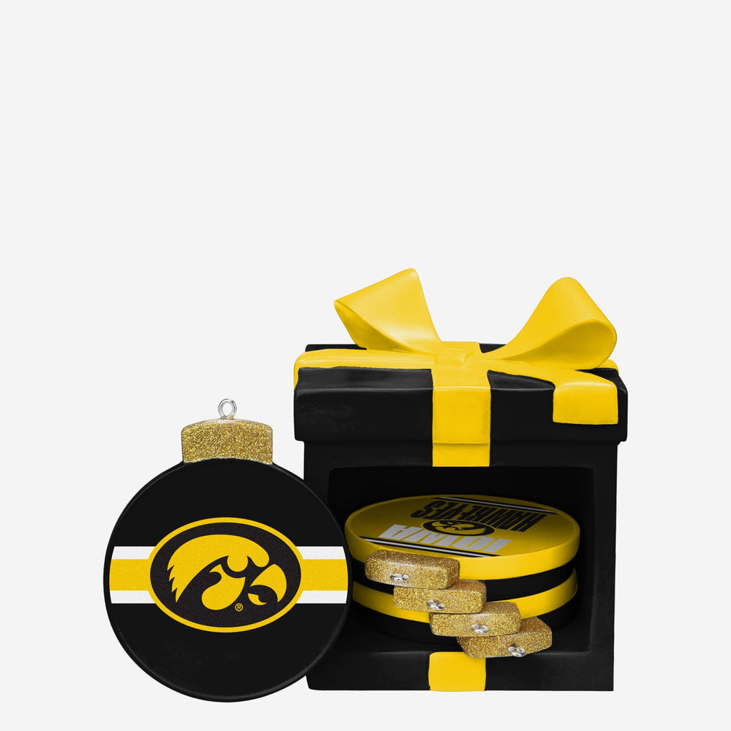 Iowa Hawkeyes Holiday 5 Pack Coaster Set FOCO - FOCO.com