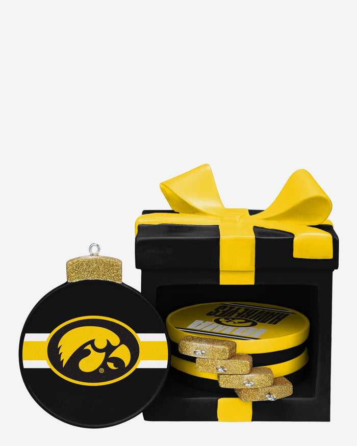 Iowa Hawkeyes Holiday 5 Pack Coaster Set FOCO - FOCO.com