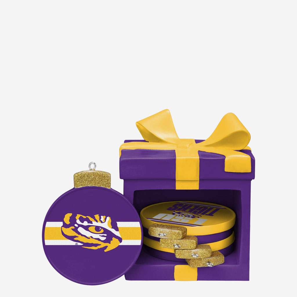 LSU Tigers Holiday 5 Pack Coaster Set FOCO - FOCO.com