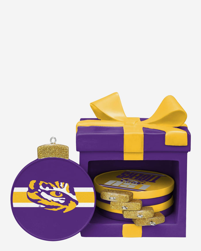 LSU Tigers Holiday 5 Pack Coaster Set FOCO - FOCO.com