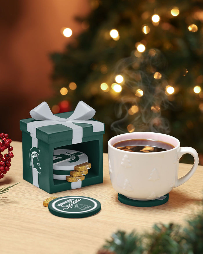 Michigan State Spartans Holiday 5 Pack Coaster Set FOCO - FOCO.com