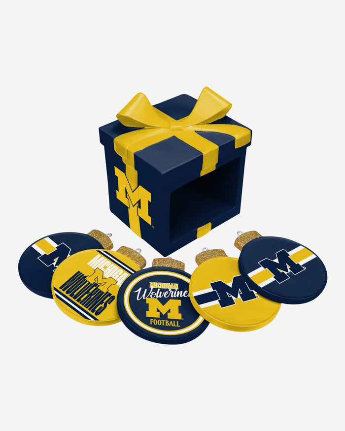 Michigan Wolverines Holiday 5 Pack Coaster Set FOCO - FOCO.com