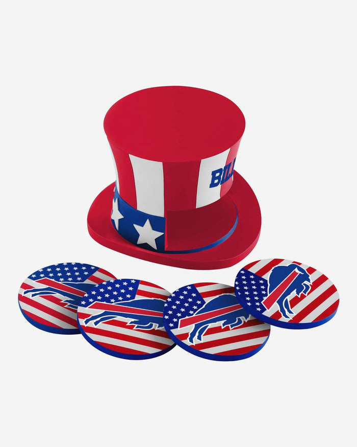 Buffalo Bills Americana Resin Coaster Set FOCO - FOCO.com