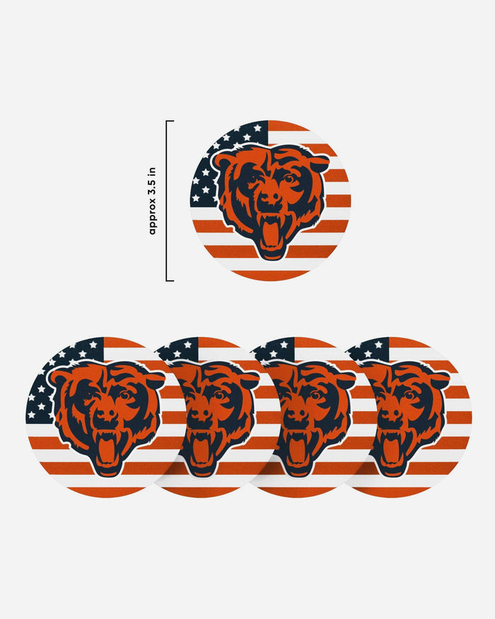 Chicago Bears Americana Resin Coaster Set FOCO - FOCO.com