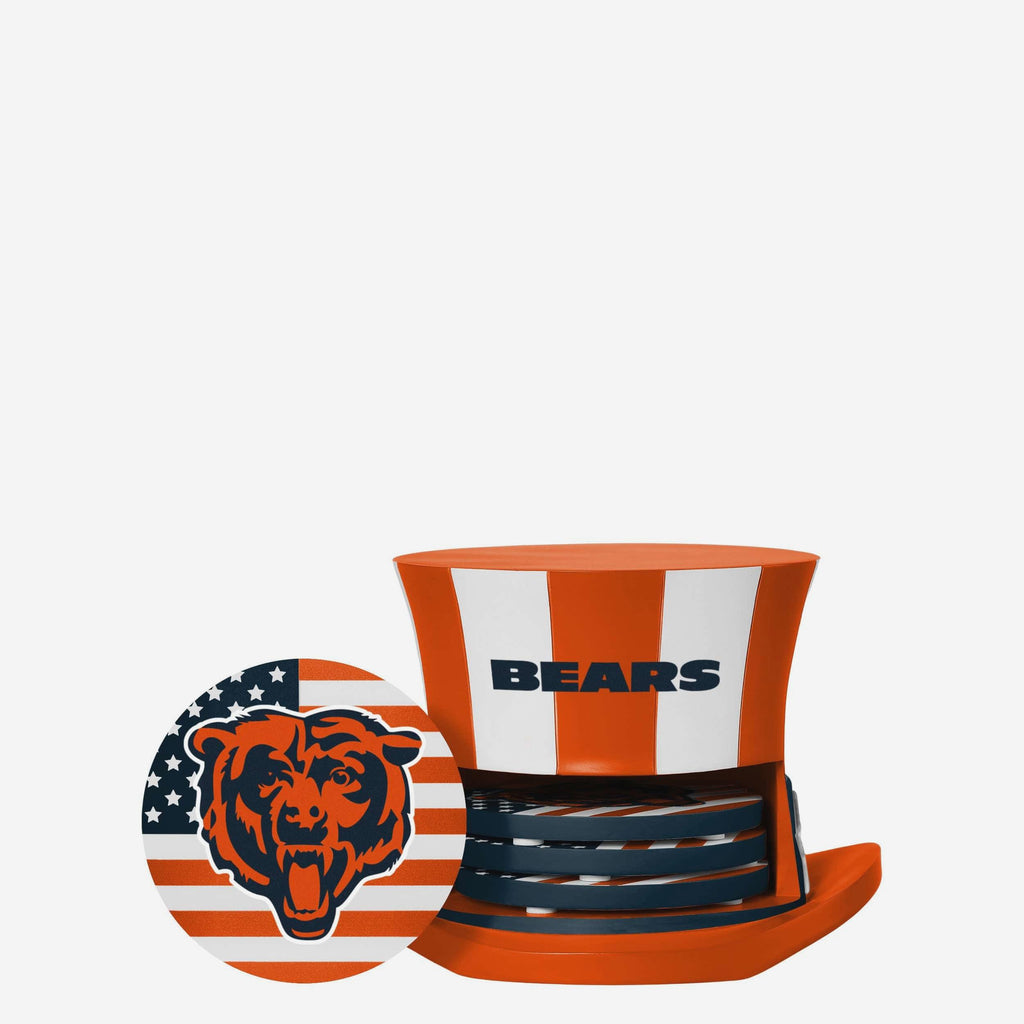 Chicago Bears Americana Resin Coaster Set FOCO - FOCO.com