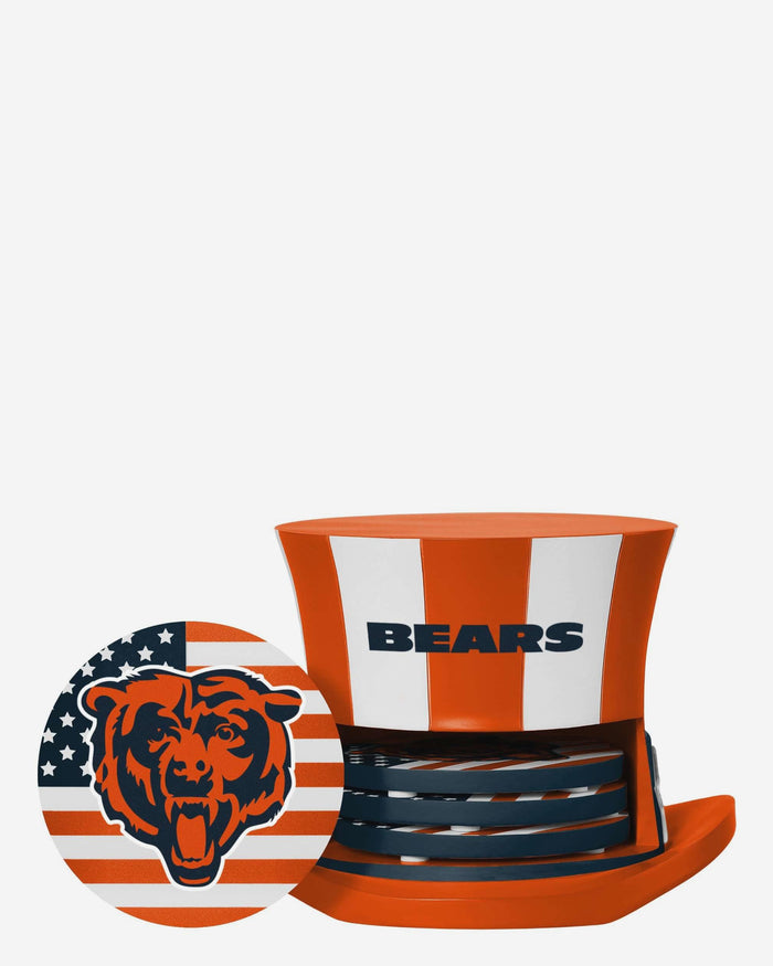 Chicago Bears Americana Resin Coaster Set FOCO - FOCO.com