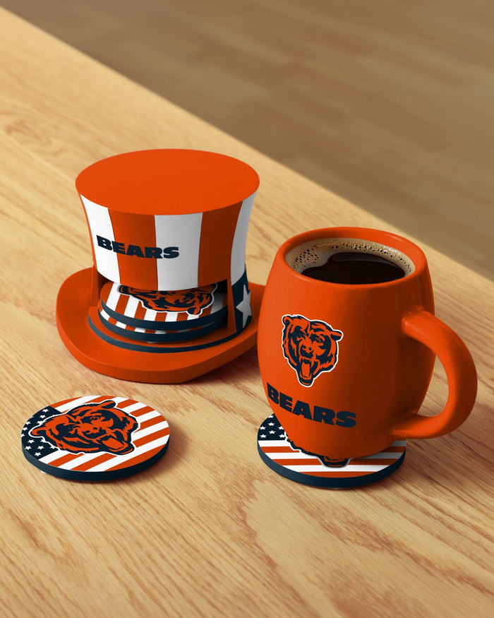 Chicago Bears Americana Resin Coaster Set FOCO - FOCO.com