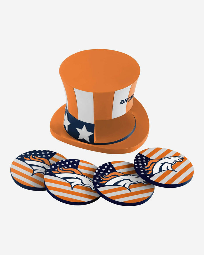 Denver Broncos Americana Resin Coaster Set FOCO - FOCO.com