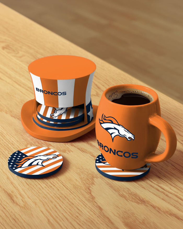 Denver Broncos Americana Resin Coaster Set FOCO - FOCO.com