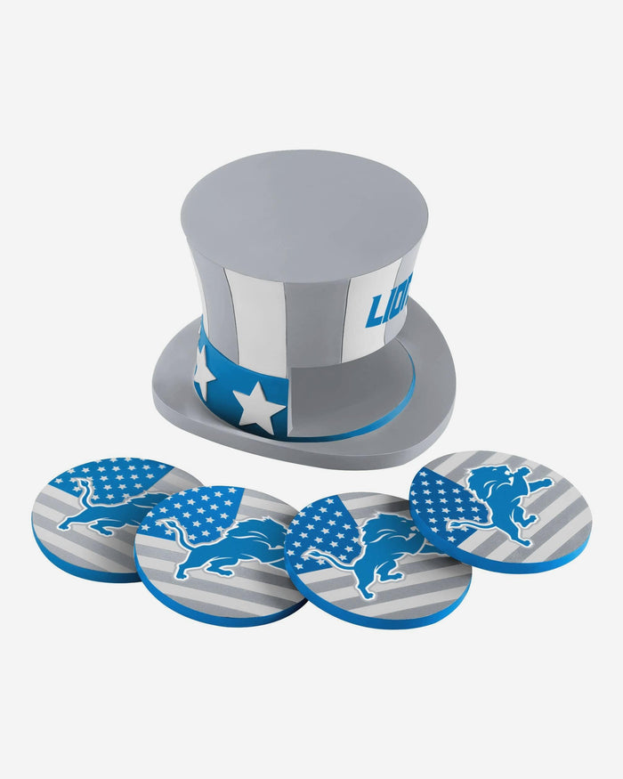 Detroit Lions Americana Resin Coaster Set FOCO - FOCO.com