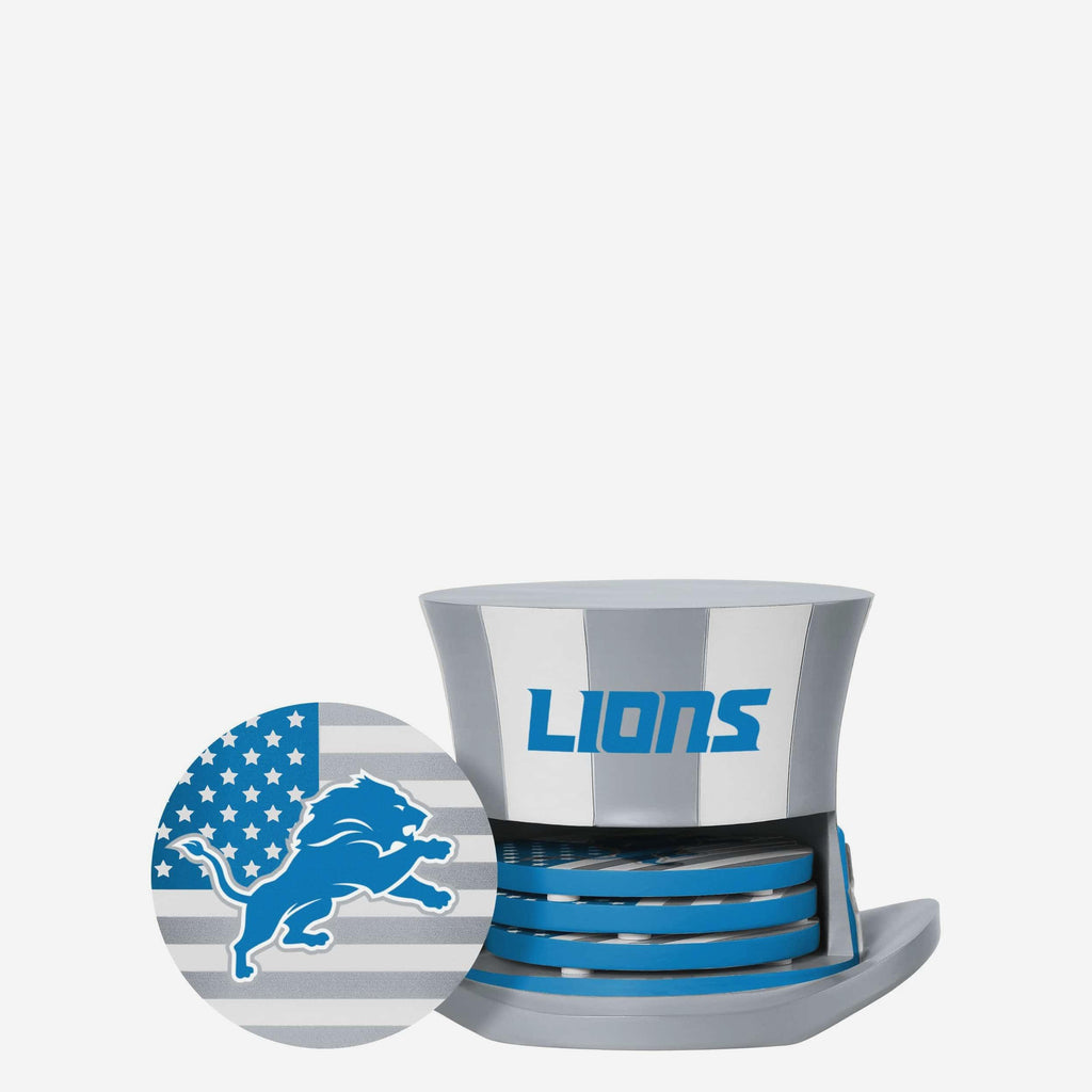 Detroit Lions Americana Resin Coaster Set FOCO - FOCO.com