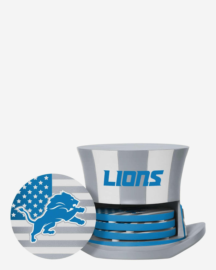 Detroit Lions Americana Resin Coaster Set FOCO - FOCO.com