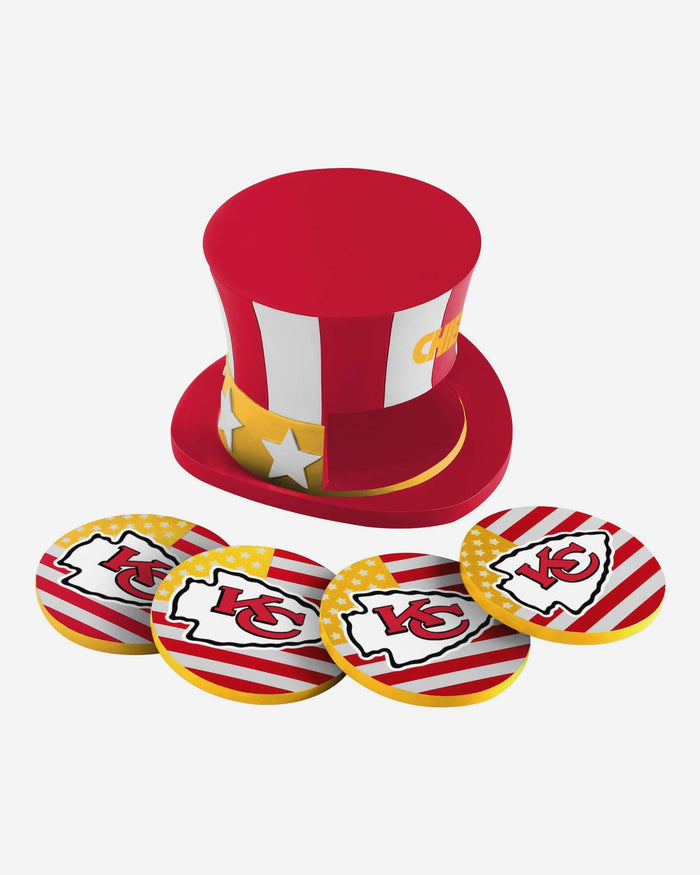 Kansas City Chiefs Americana Resin Coaster Set FOCO - FOCO.com
