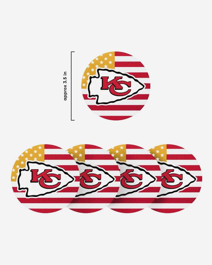 Kansas City Chiefs Americana Resin Coaster Set FOCO - FOCO.com