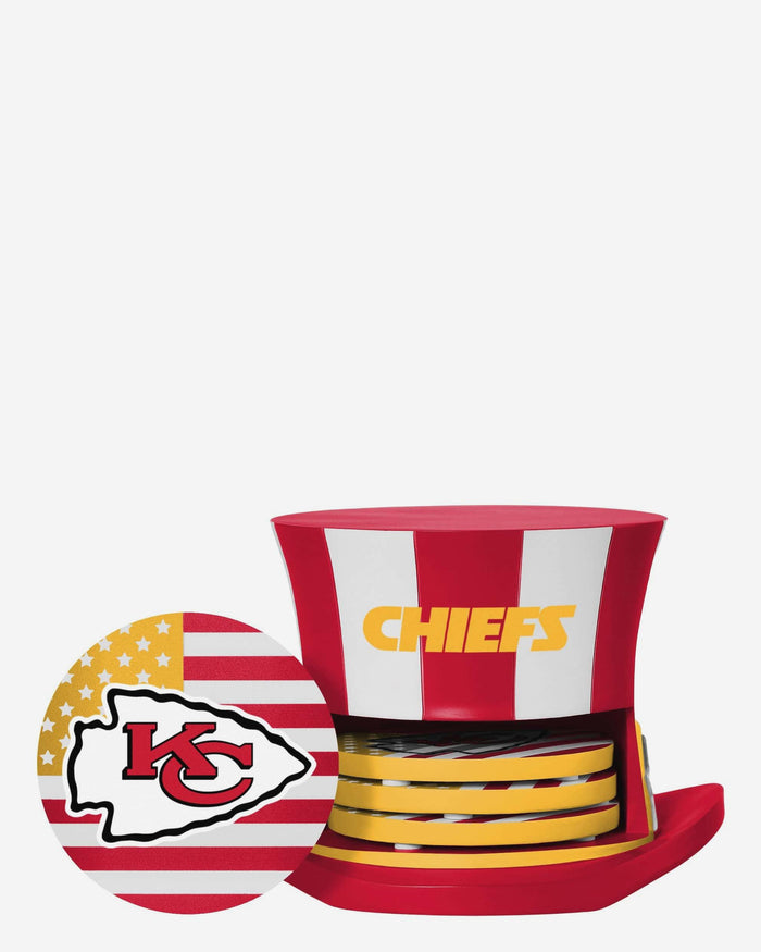 Kansas City Chiefs Americana Resin Coaster Set FOCO - FOCO.com