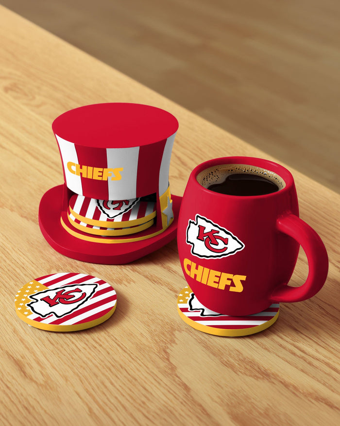 Kansas City Chiefs Americana Resin Coaster Set FOCO - FOCO.com