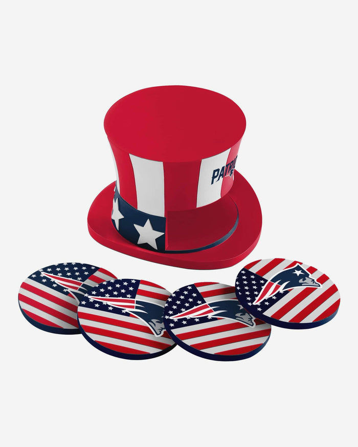 New England Patriots Americana Resin Coaster Set FOCO - FOCO.com