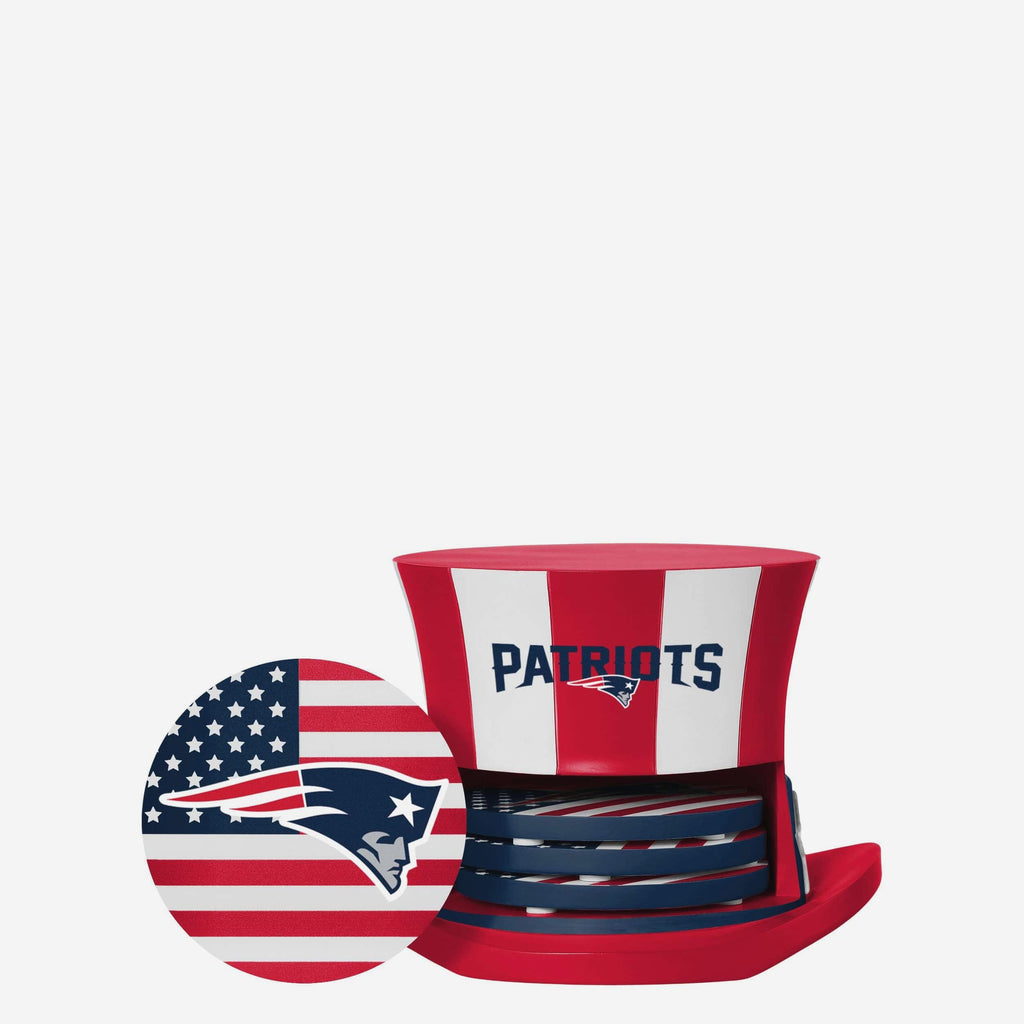 New England Patriots Americana Resin Coaster Set FOCO - FOCO.com