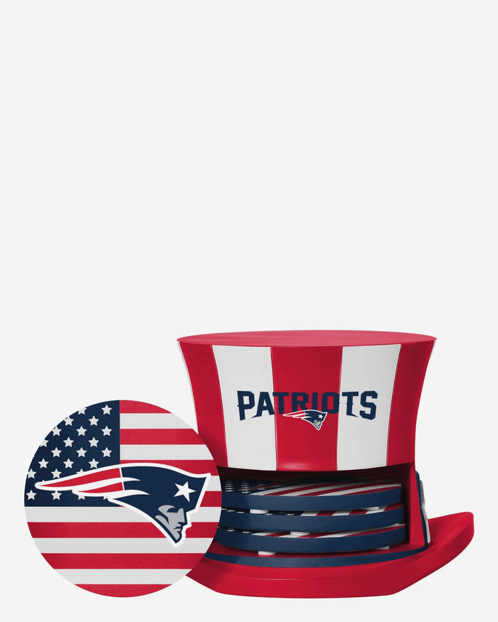 New England Patriots Americana Resin Coaster Set FOCO - FOCO.com