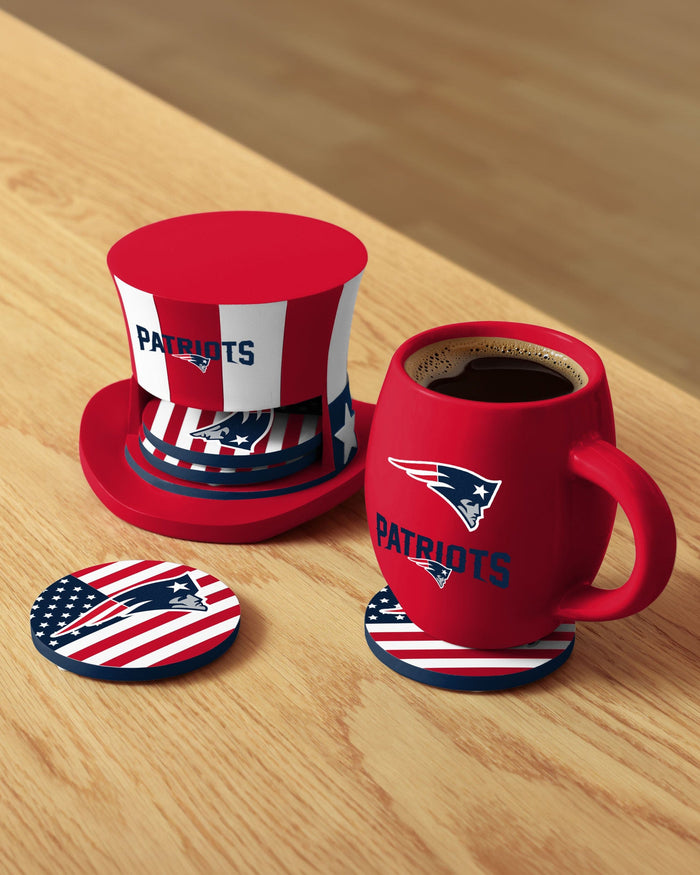 New England Patriots Americana Resin Coaster Set FOCO - FOCO.com