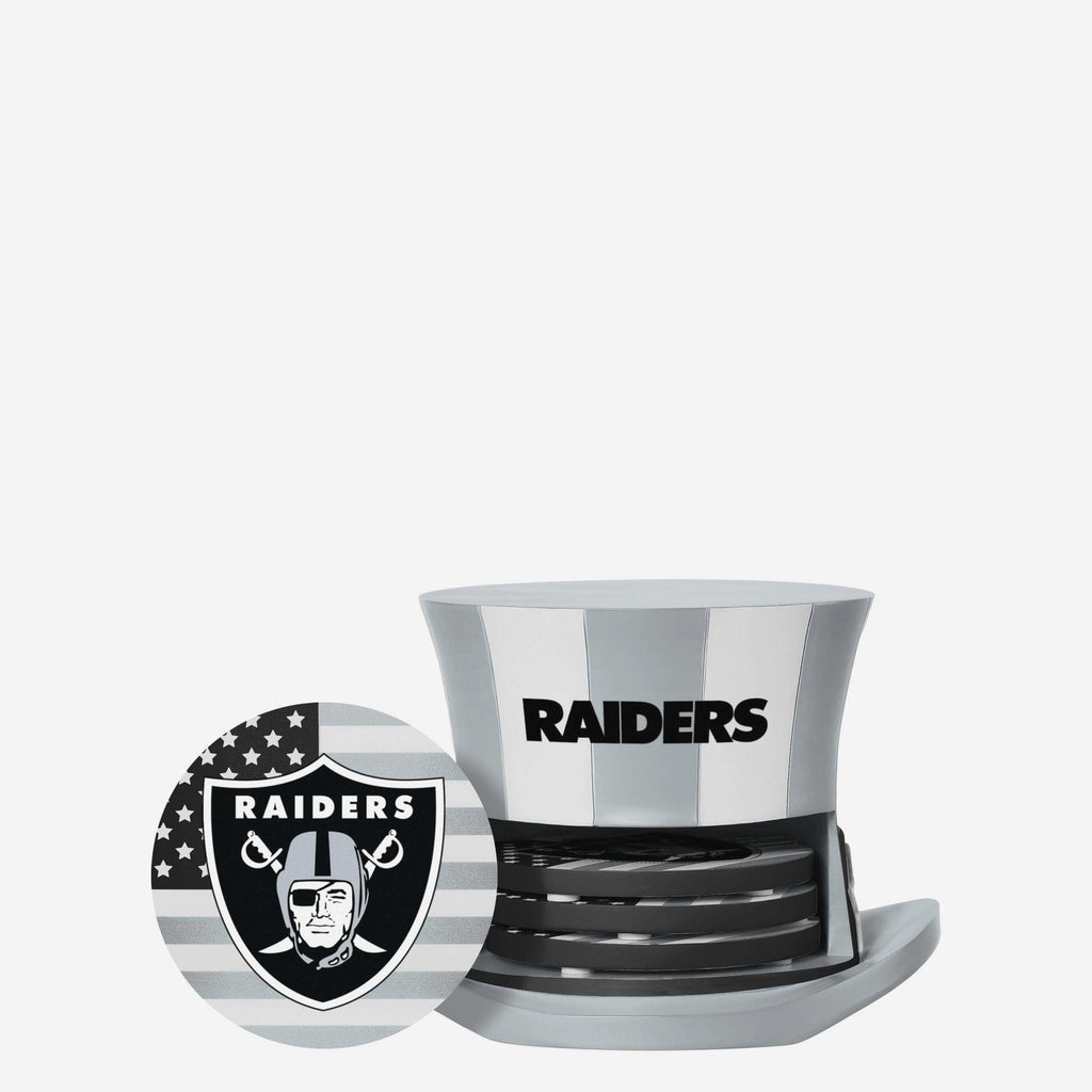 Las Vegas Raiders Americana Resin Coaster Set FOCO - FOCO.com