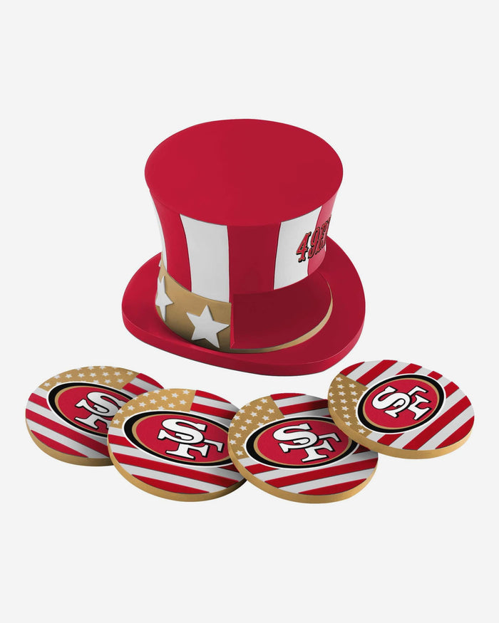 San Francisco 49ers Americana Resin Coaster Set FOCO - FOCO.com