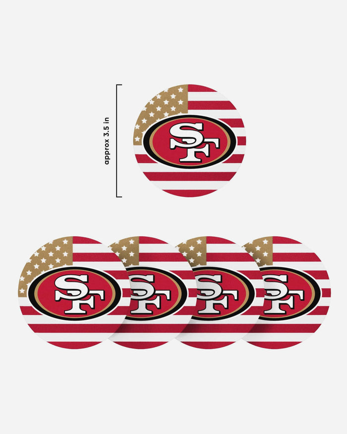 San Francisco 49ers Americana Resin Coaster Set FOCO - FOCO.com
