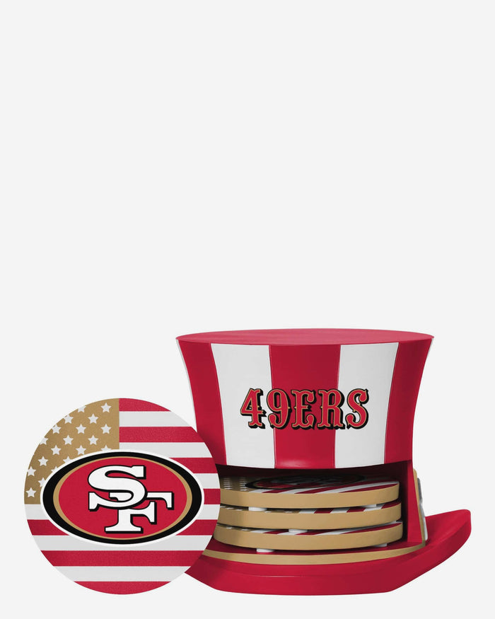 San Francisco 49ers Americana Resin Coaster Set FOCO - FOCO.com