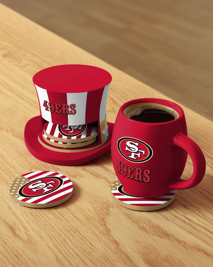 San Francisco 49ers Americana Resin Coaster Set FOCO - FOCO.com