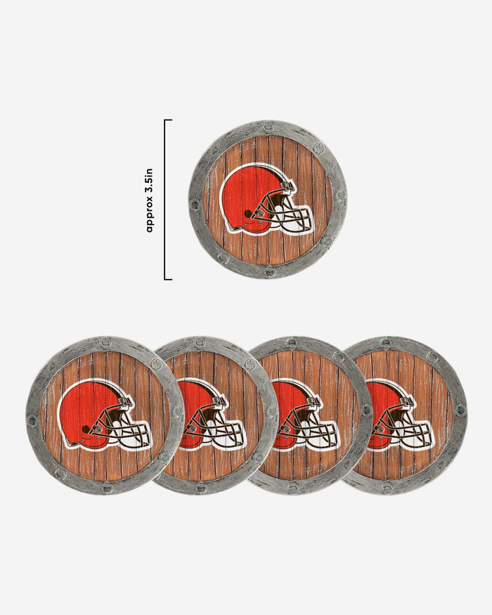 Cleveland Browns 5 Pack Barrel Coaster Set FOCO - FOCO.com