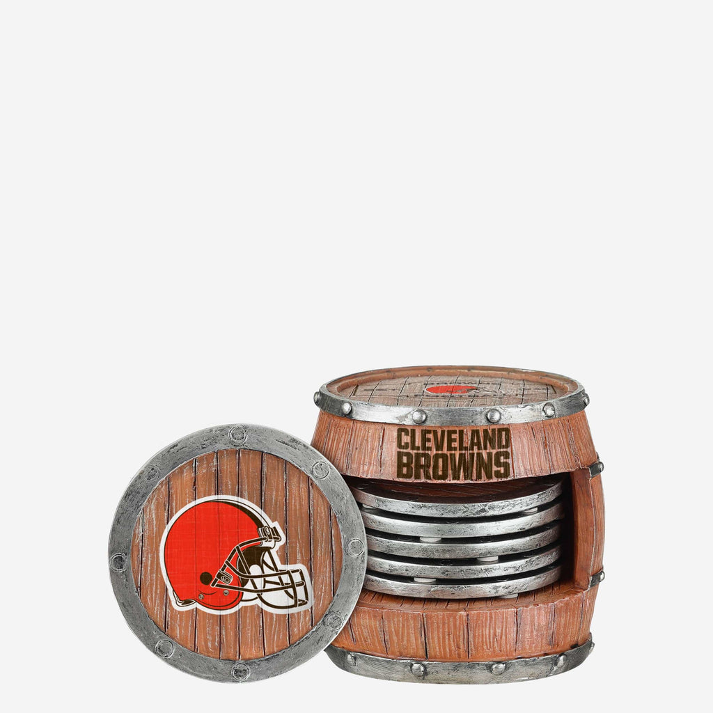 Cleveland Browns 5 Pack Barrel Coaster Set FOCO - FOCO.com