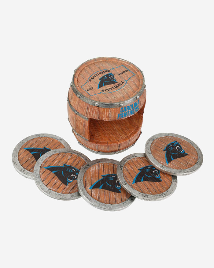 Carolina Panthers 5 Pack Barrel Coaster Set FOCO - FOCO.com